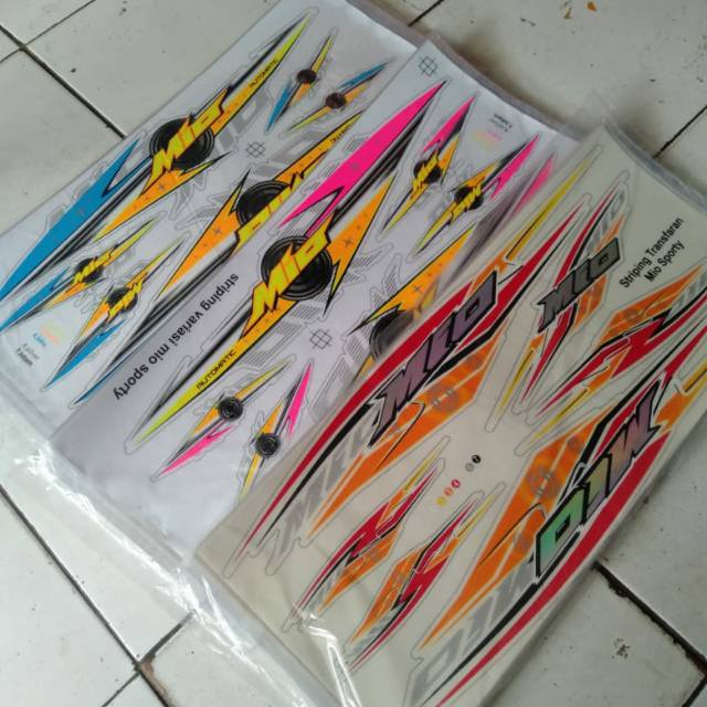 STRIPING TRANSPARAN MIO SMILE STIKER MIO SPORTY HOLOGRAM STIKER MIO AMORE