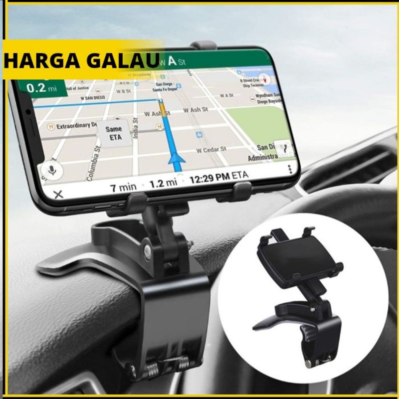 HOLDER Hp MOBIL JEPIT DASHBOARD FOLDABLE 360 Spion Gps Car holder hd35 black