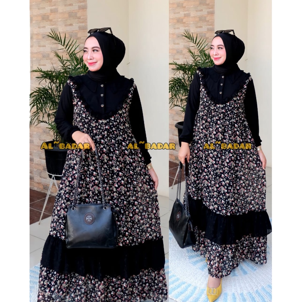 [ BISA COD ] GAMIS CERUTY BABYDOLL MOTIF MIX KERAH KOREA KANCING BUSUI,DRESS CERUTY MODEL TERBARU,GAMIS KERAH KOREA TERLARIS,GAMISSALUR KERAH KOREA REMPEL BAWAH