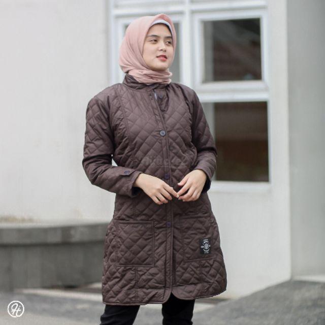 ⭐BUY 1 GET 2 GIFT⭐ HIJACKET® ORIGINAL BELVA JAKET MUSLIMAH FITROP-SCARLETT BROWN