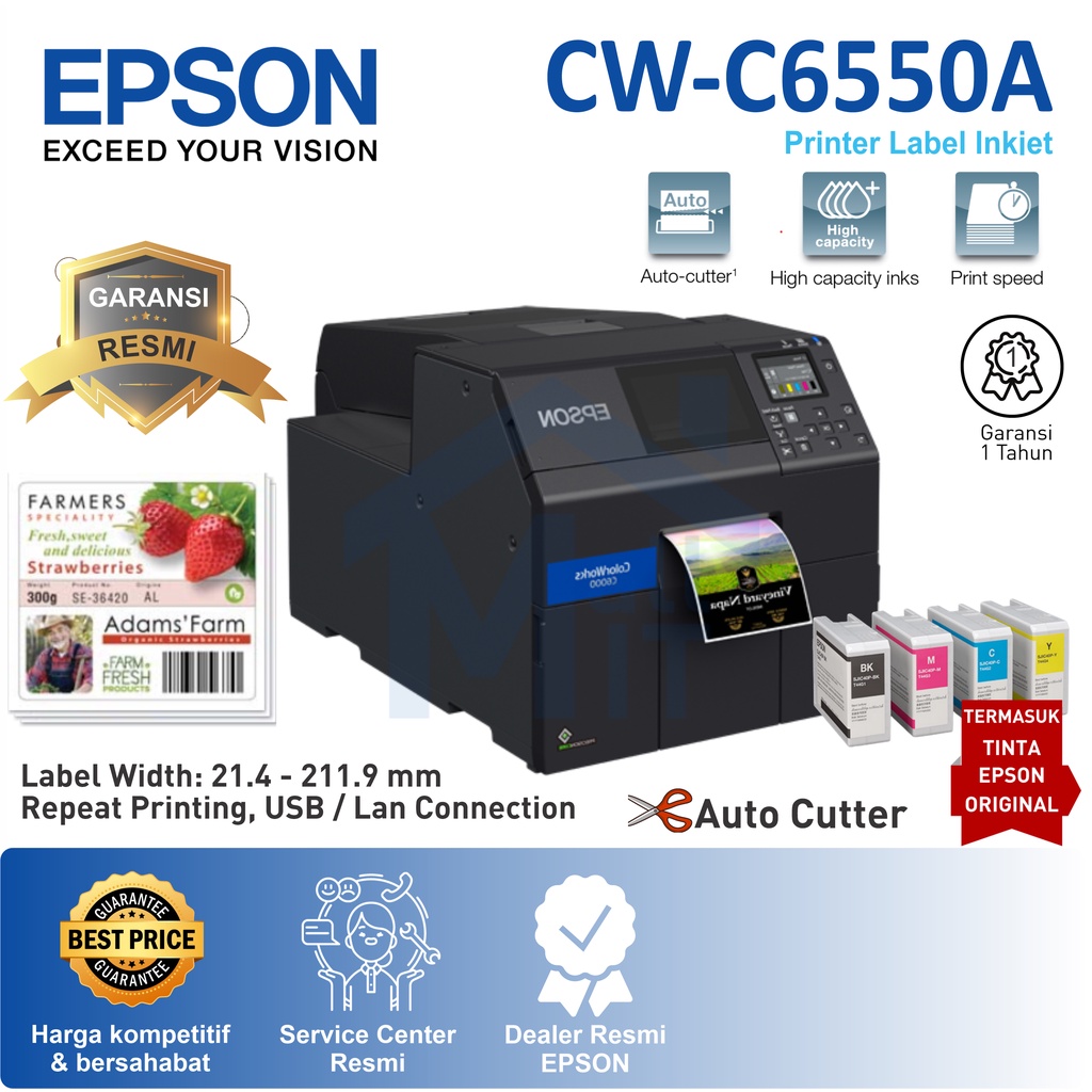 Printer Epson Label ColorWork Color Work C6550A C-6550A C6550 Pigment