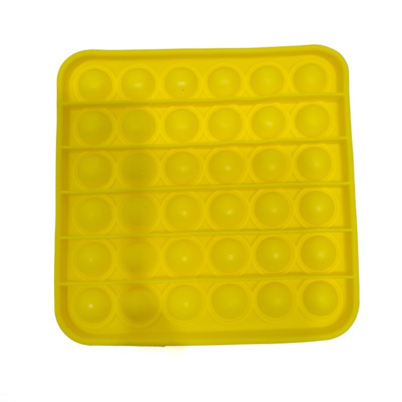 POP IT FIDGET TOY RAINBOW | PUSH POP BUBBLE FIDGET | MAINAN ANAK POP IT KARAKTER | POP IT POLOS-SQUARE YELLOW