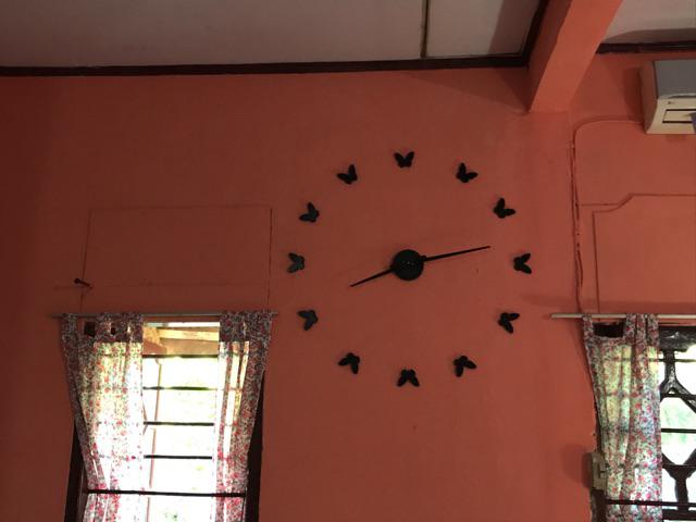 Jam Dinding 3d Diy Giant Wall Clock 120cm Butterfly Kupu-kupu Black