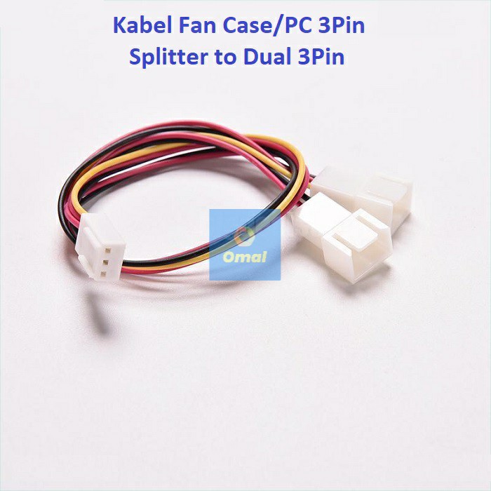 Kabel Kipas 3Pin to 3/4Pin Splitter Fan Case Casing 4 Pin 2 Arah