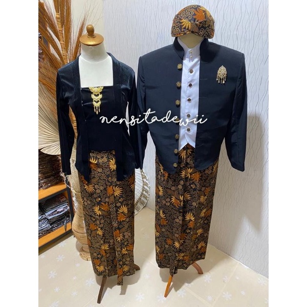 [Premium] Sepasang Baju Adat Jawa / Baju Prewedding - Motif Ukel Waru