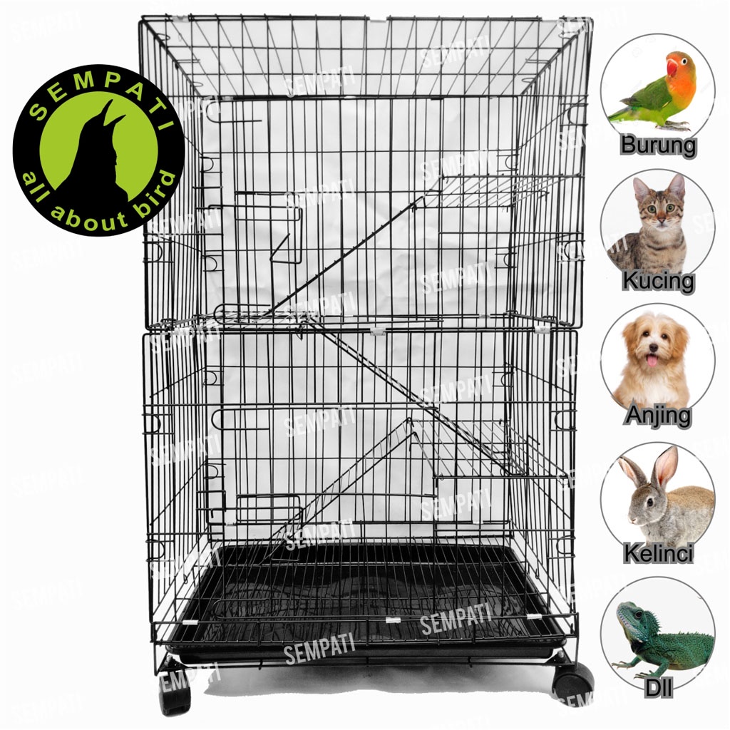 KANDANG ANJING 3 TINGKAT TERMURAH SIZE L KANDANG KUCING BURUNG KANDANG SUGAR GLIDER TINGKAT 3 KCG3L-1