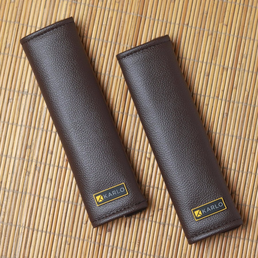 Karlo Cover Seatbelt Premium Mobil Seat Belt Basic Dark Brown Coklat Tua