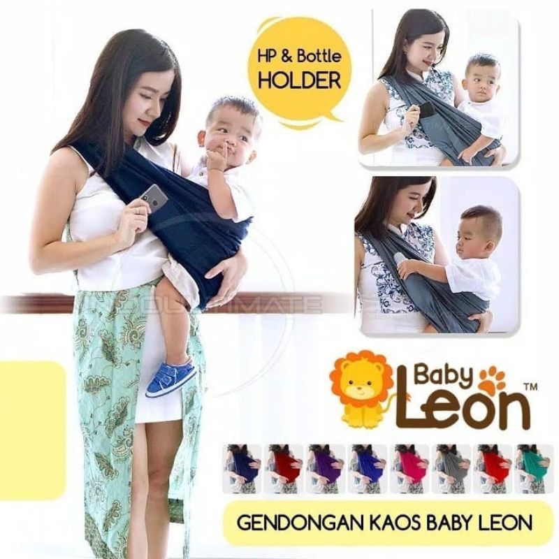 BABY LEON Gendongan Bayi Depan Polos Kaos Geos Baby Leon