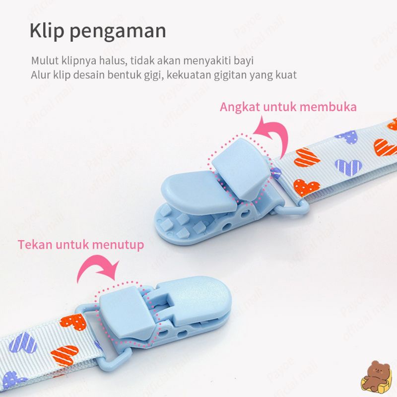 Pacifier&amp;Teether Clipper/Pacifier Holder Chain/Tali Gantungan Empeng POLOS /Klip Rantai