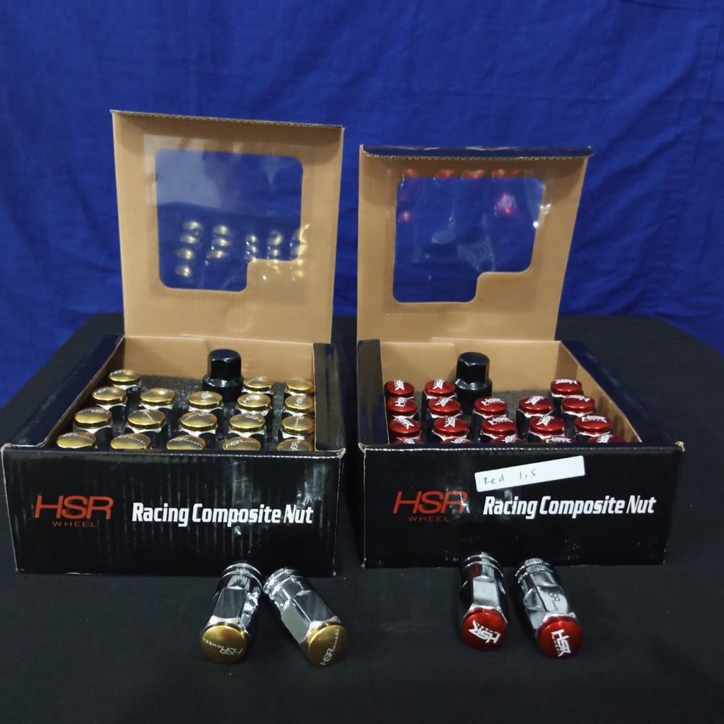 Baut Mur Roda HSR Lughnut HSR Wheel Merah, Biru, Gold, Hitam