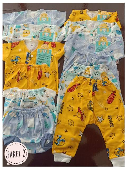 18 PCS/9 STEL BAJU BAYI BARU LAHIR LIBBY MOTIF