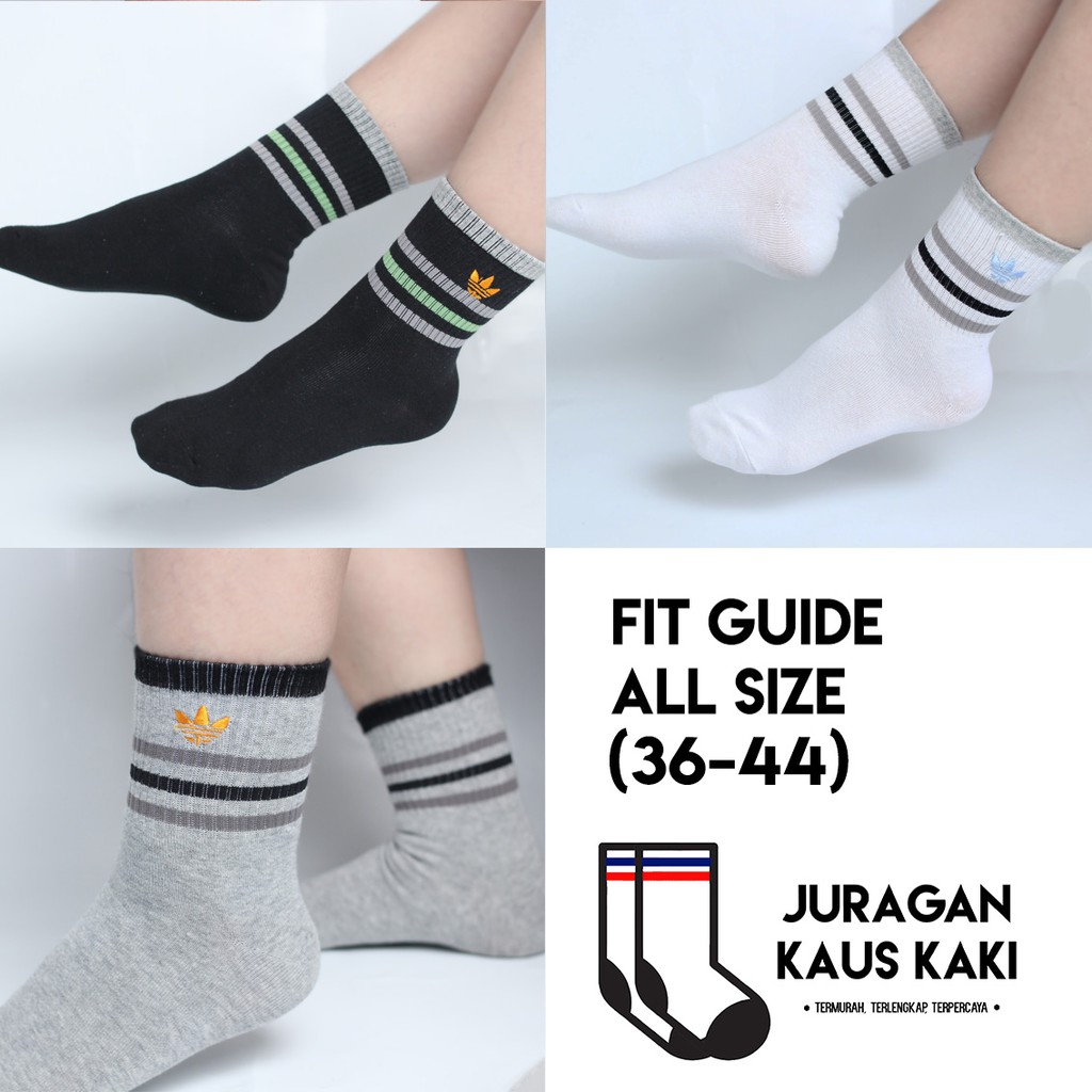 Juragan Kaos  Kaki  Adidas  Premium 3 Strip Panjang  Olahraga 