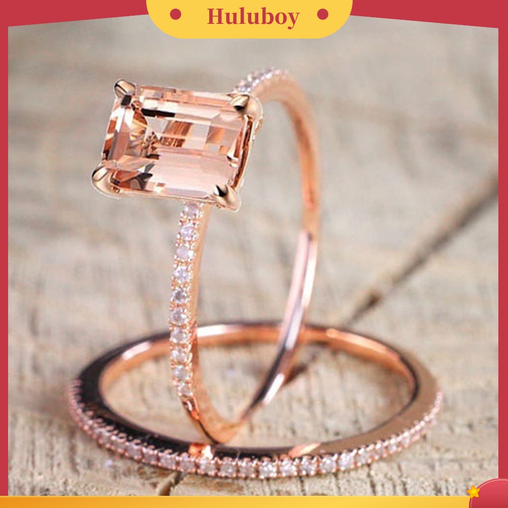 Hu Hu Hu Hu Hu Alat Bantu Pasang Kacamata♡ 2pcs Cincin Wanita Warna Rose Gold Untuk Hadiah Ulang Tahun