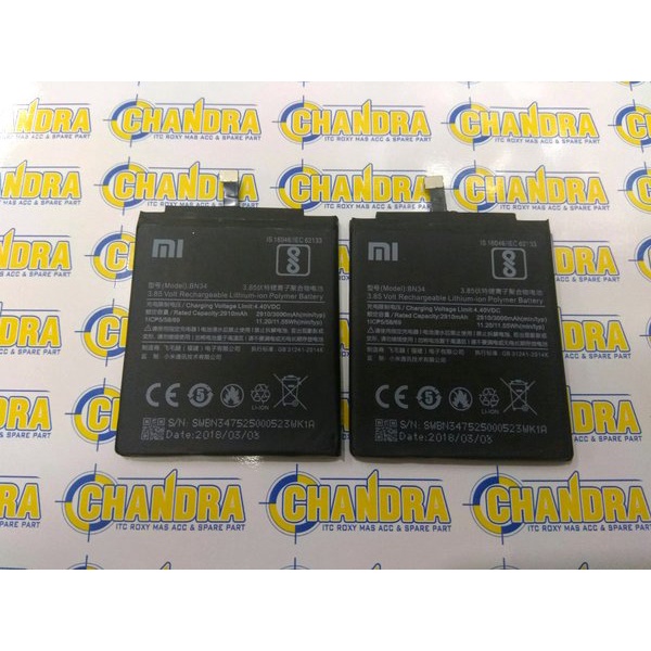 Battery Baterai Batre Xiaomi Xiomi Redmi 5A BN34 Original