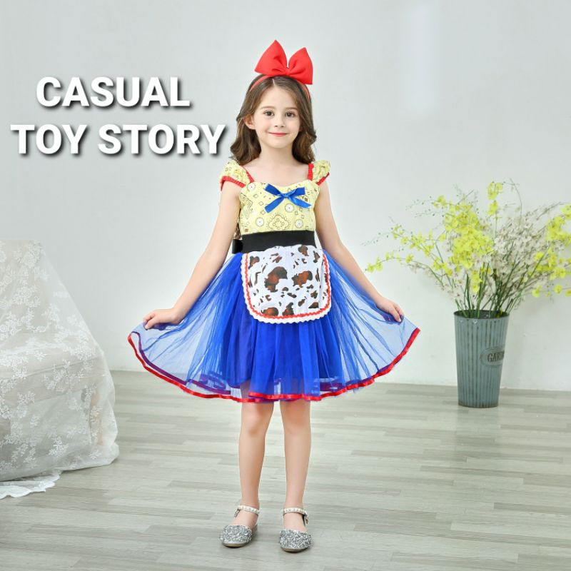 DRESS CASUAL PRINCESS SNOW WHITE / GAUN PESTA ULANG TAHUN ANAK / KOSTUM SNOW WHITE IMPORT