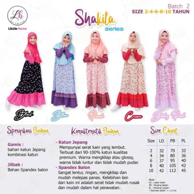 Shakila Set Gamis Anak Perempuan