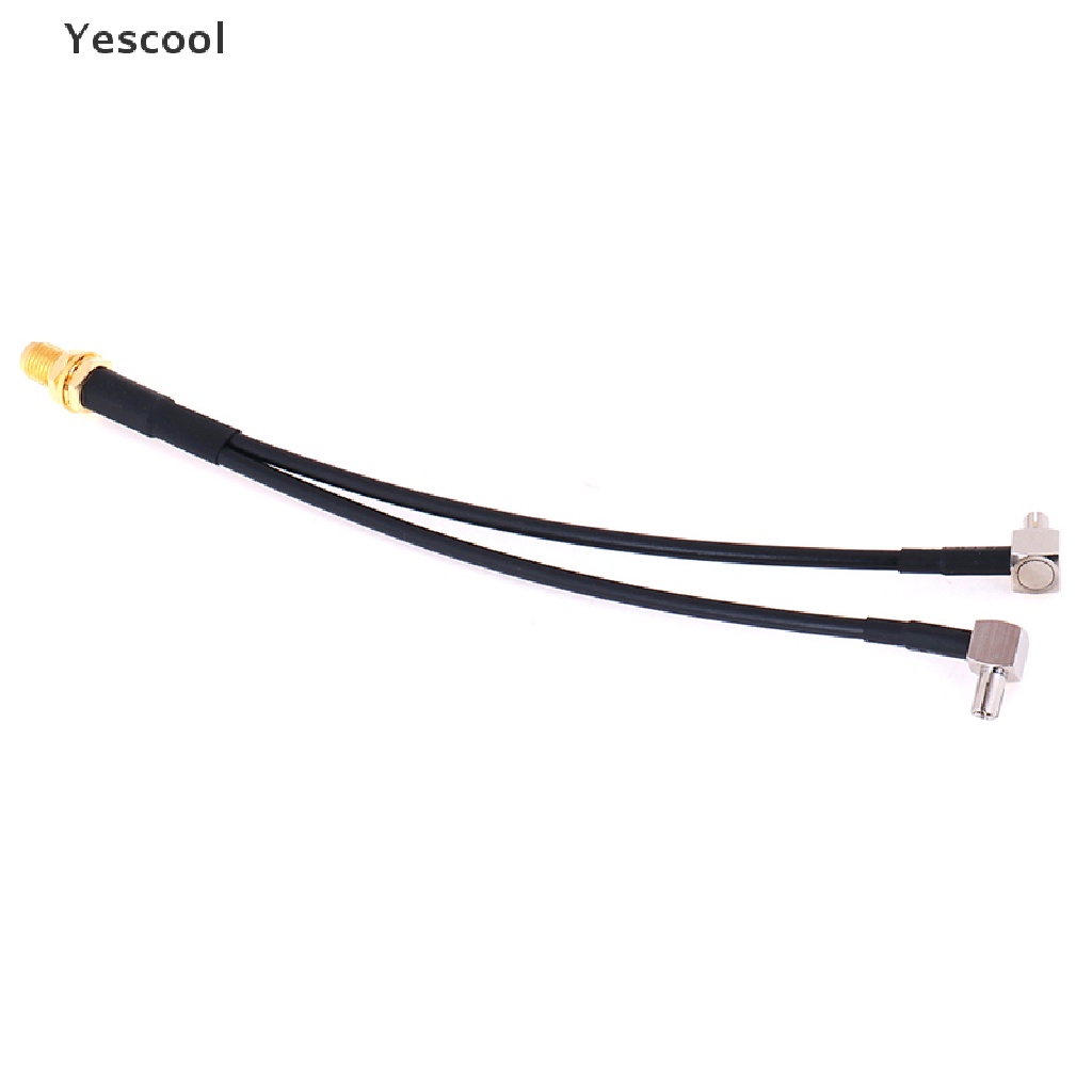 Yescool Kabel splitter y sma female Ke 2 x ts9 male Panjang 15cm rg174