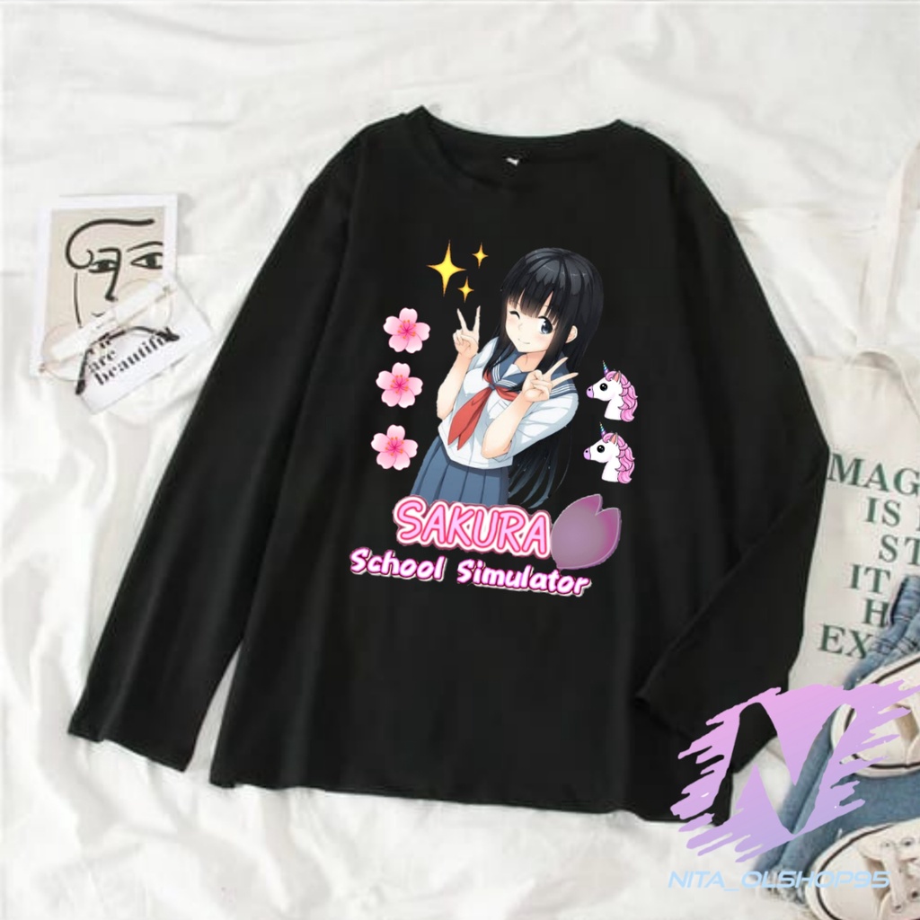 baju kaos anak sakura school simulator chibi kaos lengan panjang