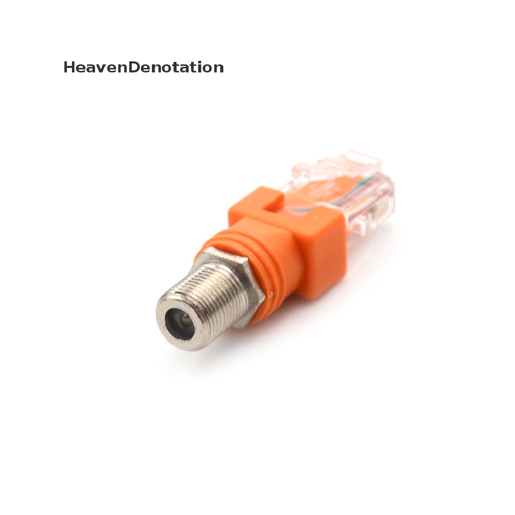 [HeavenDenotation] New F Female to RJ45 Male Coaxial Coax Barrel Coupler Adapter RJ45 to RF Connector