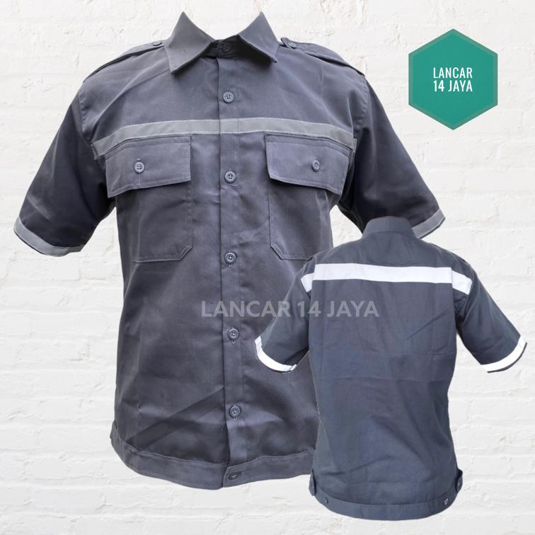 Atasan Kerja Lengan Pendek / Kemeja Safety Pendek / Wearpack Safety / Setelan Baju Kerja / Baju Proyek / Baju Bengkel