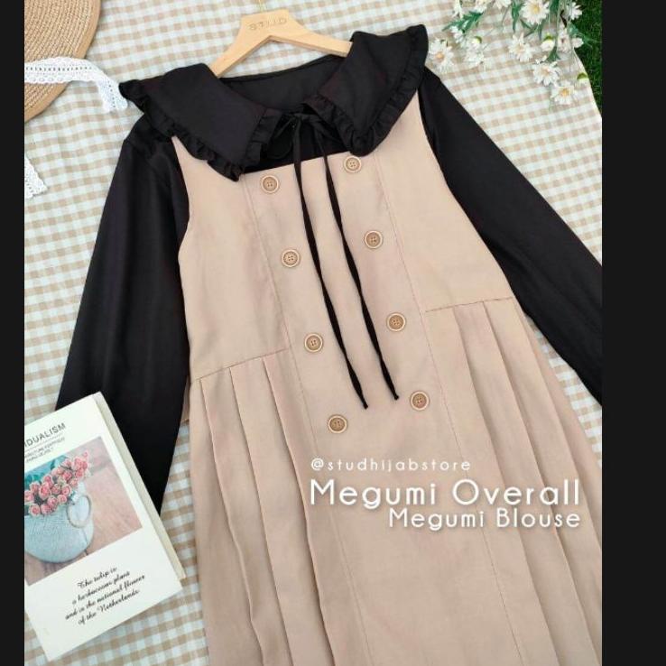 Lagi Tren.. Megumi Overall Korean Dress gamis set iner+overall terbaru