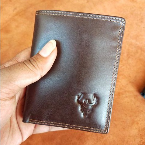 Dompet Lipat 3/4 Wr Kulit Sapi Asli