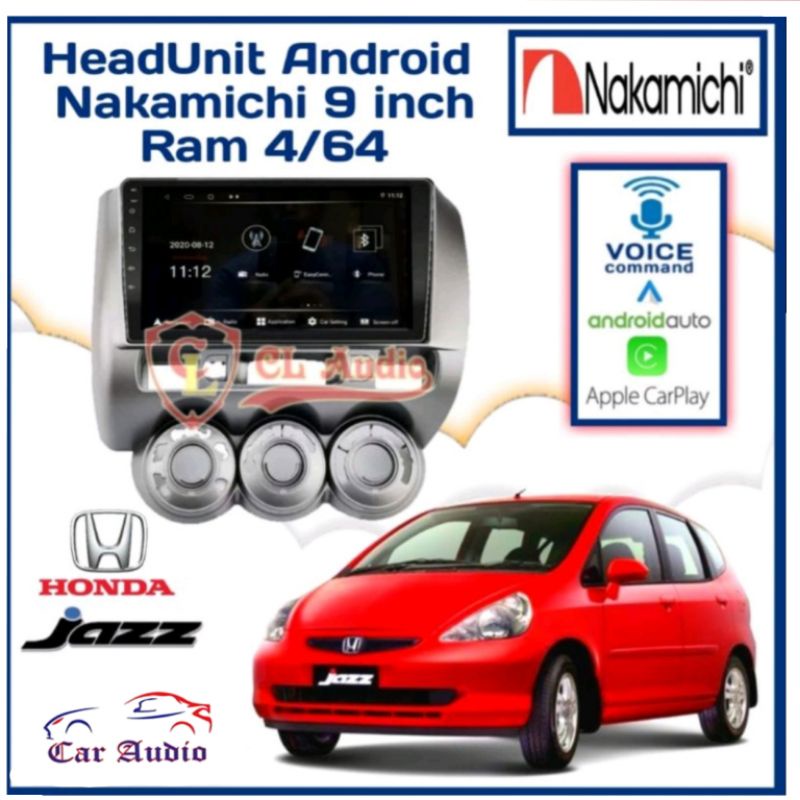 Head Unit NAKAMICHI ANDROID JAZZ LAMA RAM 4/64GB APPLE CARPLAY