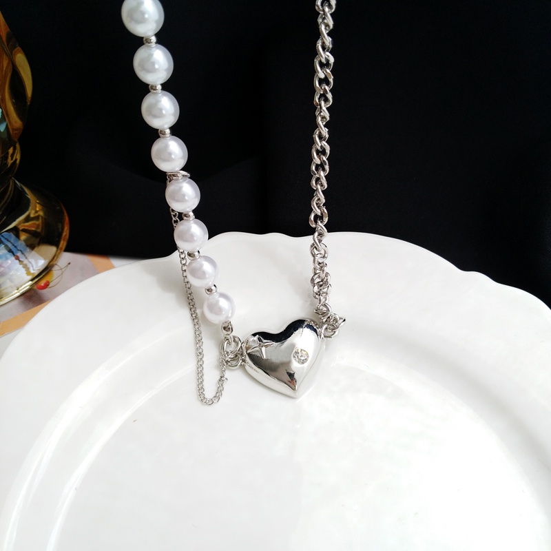 Kalung Rantai Mutiara Bentuk Hati Untuk Aksesoris
