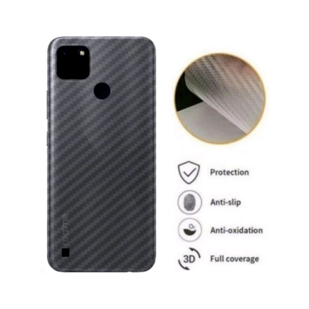 PROMO 2in1 Tempered Glass REALME C21 TG Layar FULL COVER Black Premium Free GarSkin Carbon flexible