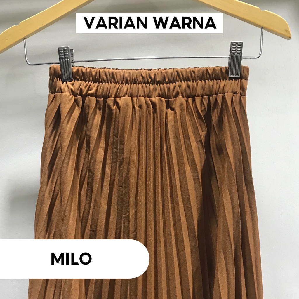 Rok termurah Jumbo Plisket Pendek Wanita 7/8 / Rok Payung Wanita-Milo