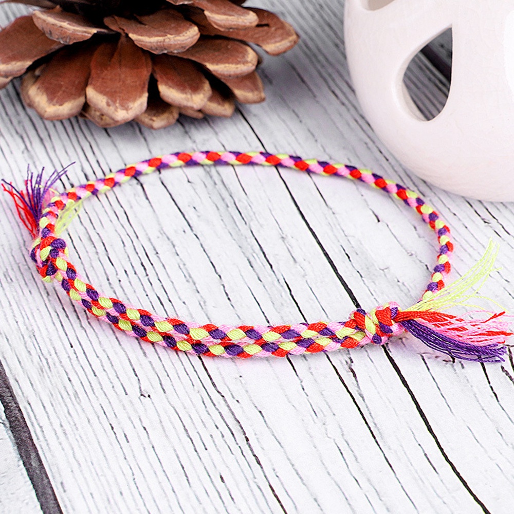 1pc Gelang Tali Tenun Tangan Warna-Warni Gaya retro Untuk unisex