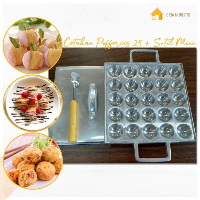 Promo Cetakan Kue Poffercis isi 25 / Telur Puyuh + Sutil Mini