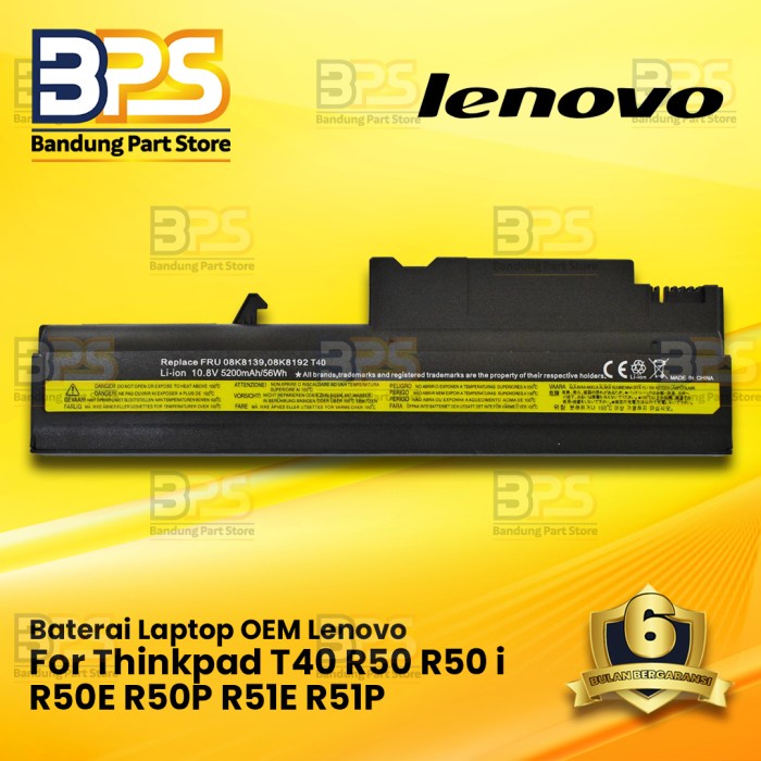 Baterai OEM LENOVO IBM ThinkPad T40, T41, T42, T43, R50, R50e, R51