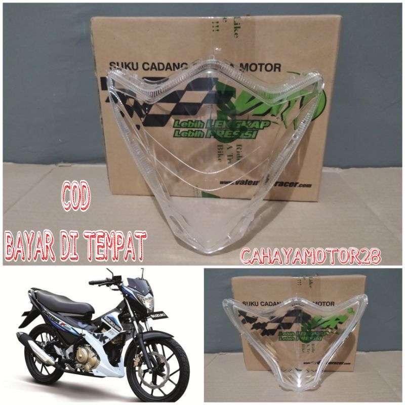 Cover Mika / Kaca Lampu Depan Motor Suzuki Satria Fu Facelift 2014-2015 Merek V1-R