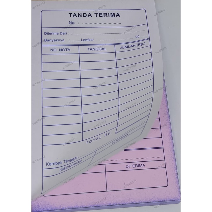 

BUKU TANDA TERIMA NOTA faktur KWITANSI NCR Putih-Merah 1/4 FOLIO 2 Rangkap ( 2 Ply) 10,5 Cm x 16,5 Cm