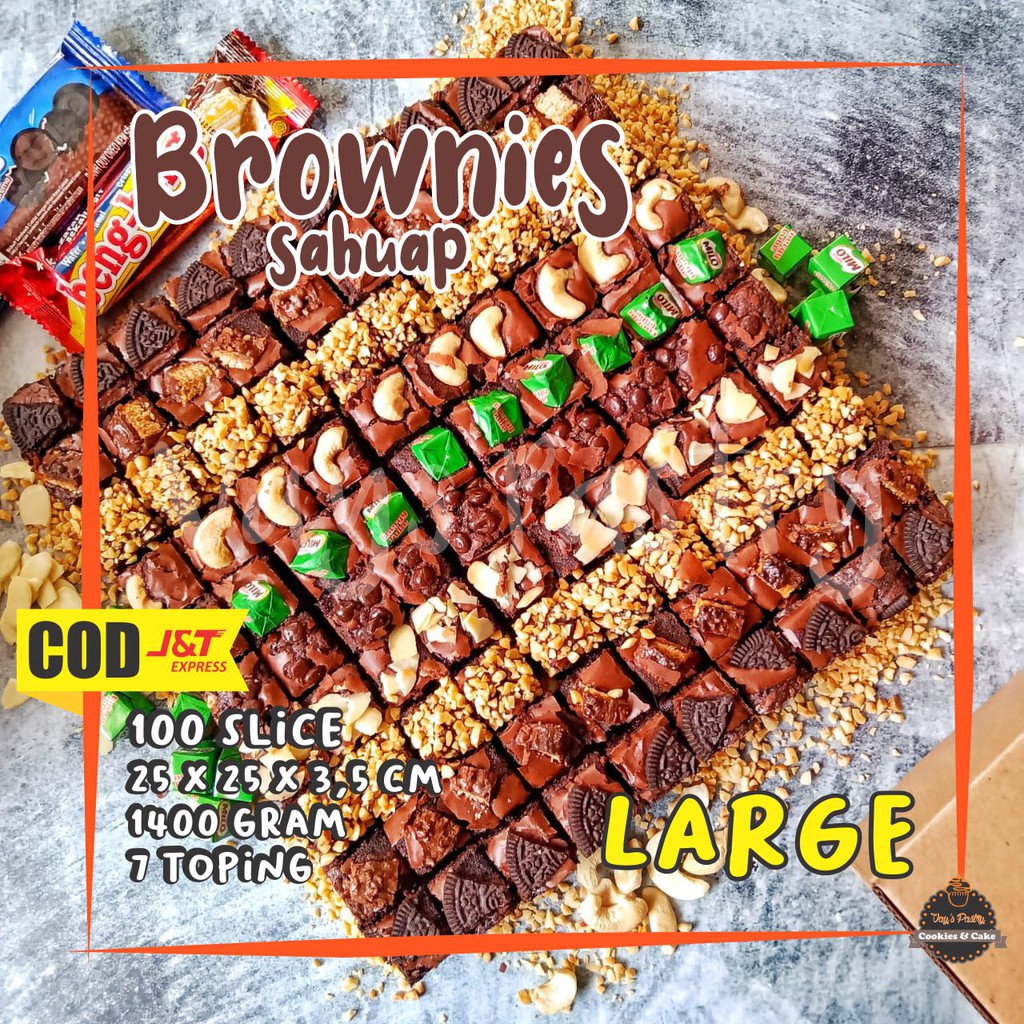 

Brownies Sahuap Brownies Panggang Fudgy Brownies 100 Slice 1400 Gram