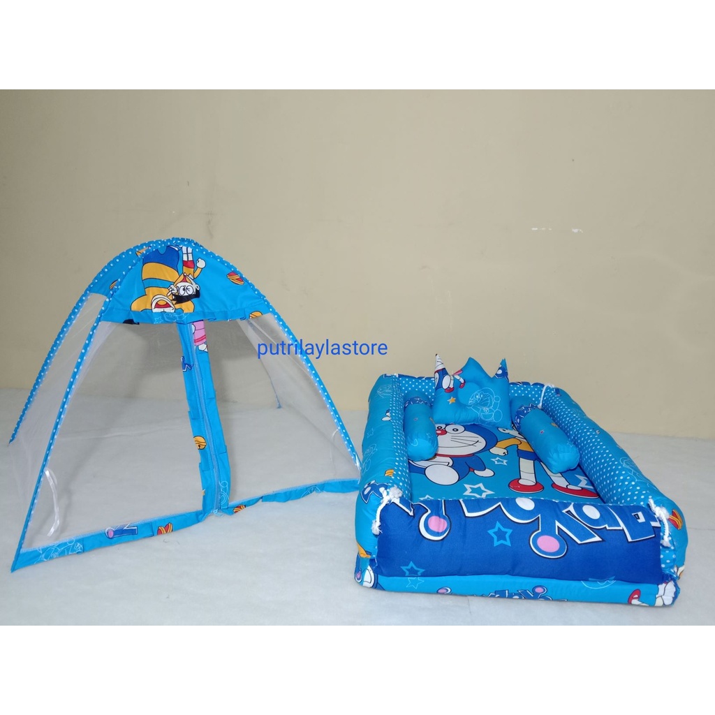 KASUR BAYI JUMBO SET KELAMBU MOTIF DORAEMON