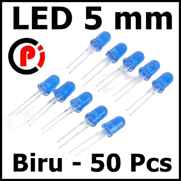 Per Bungkus isi 50pcs LED 5mm Nyala Biru Diffused Blue 5 mm 50 Pcs