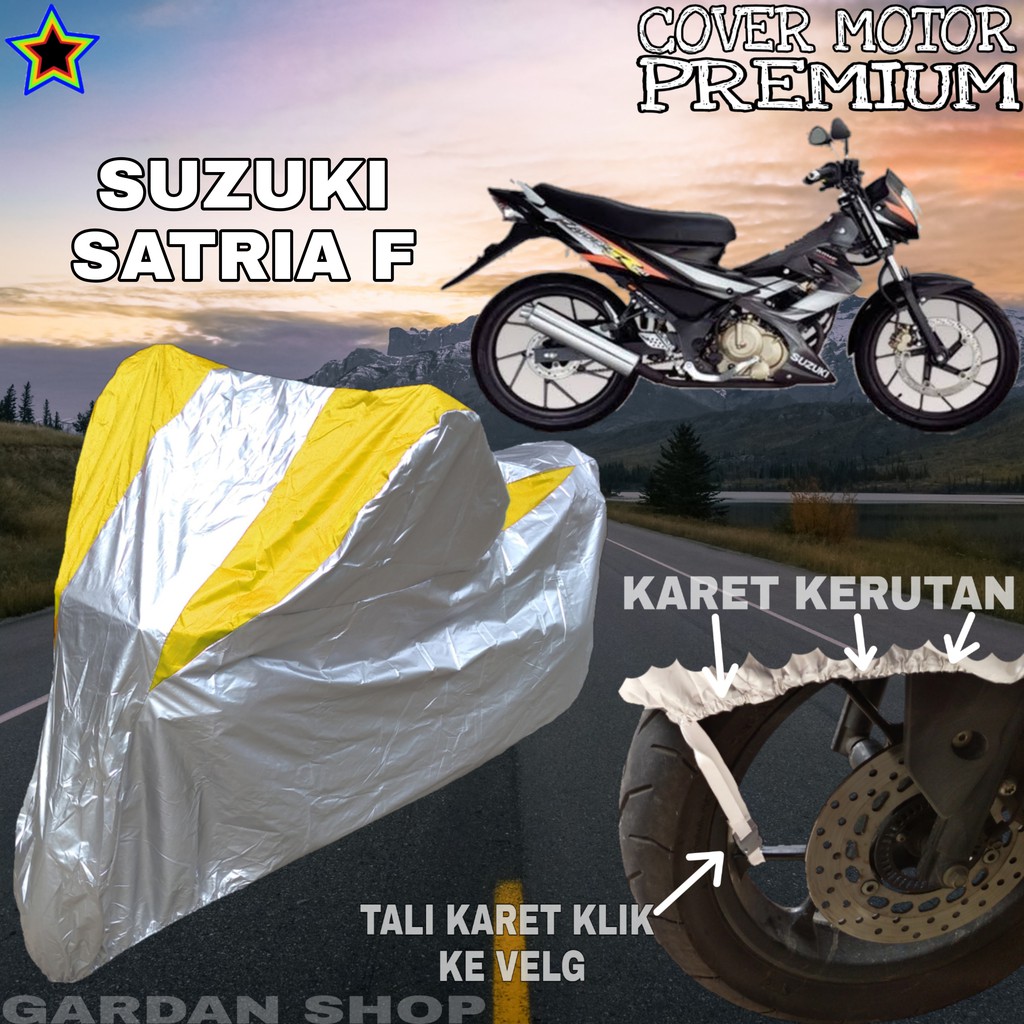 Sarung Motor SUZUKI SATRIA F Silver KUNING Body Cover Suzuki PREMIUM