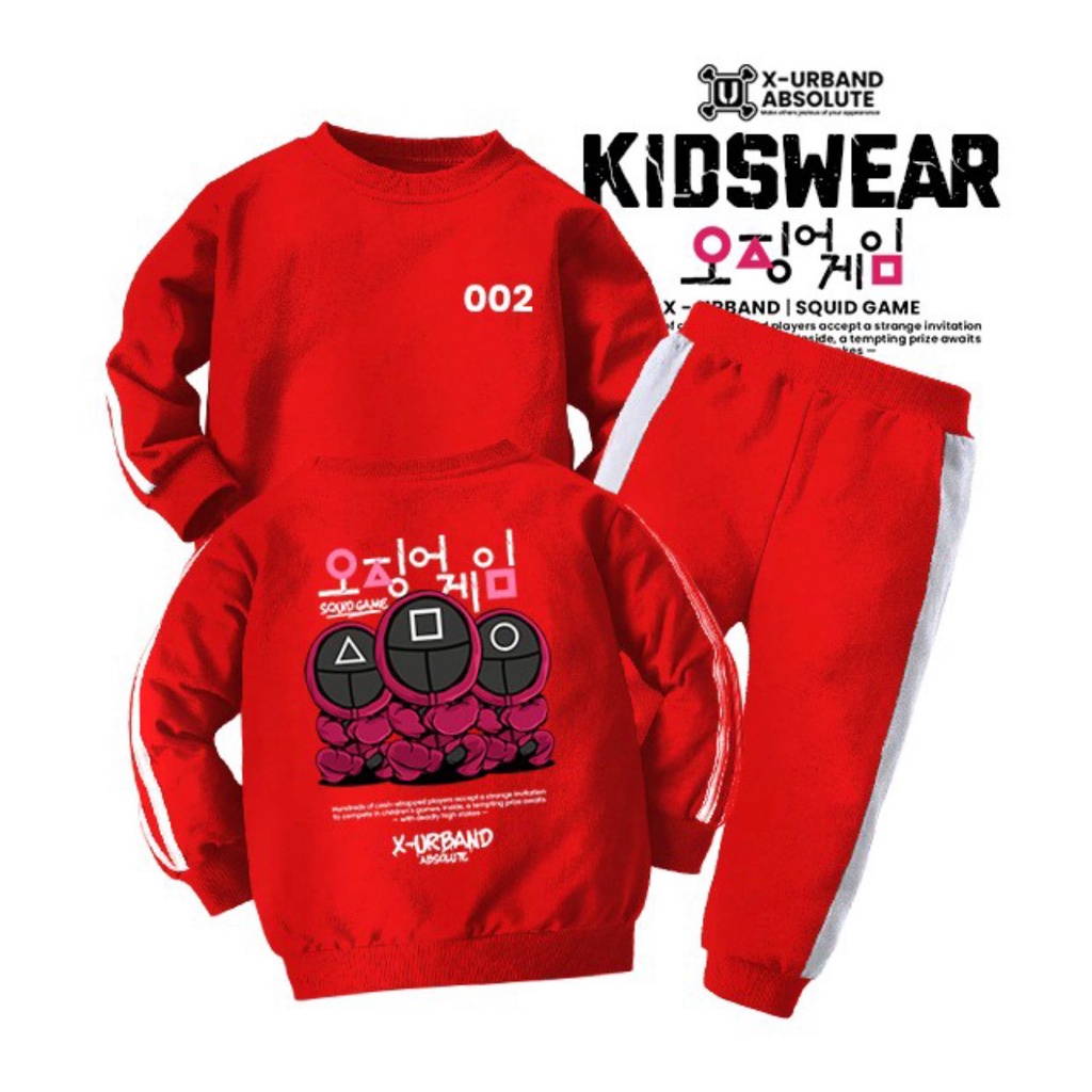 Promo-Setelan Baju Sweater Anak Laki-laki Dan Perempuan Usia 1-6 Tahun/Setelan Sweater Jogger Anak Motif Squit Game Anak Terbaru