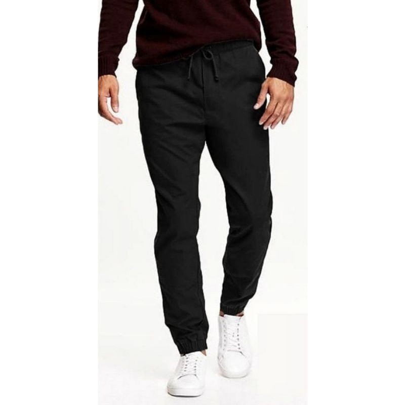 celana jogger pria joger jeans ANKO ORIGINAL slim jogger - black