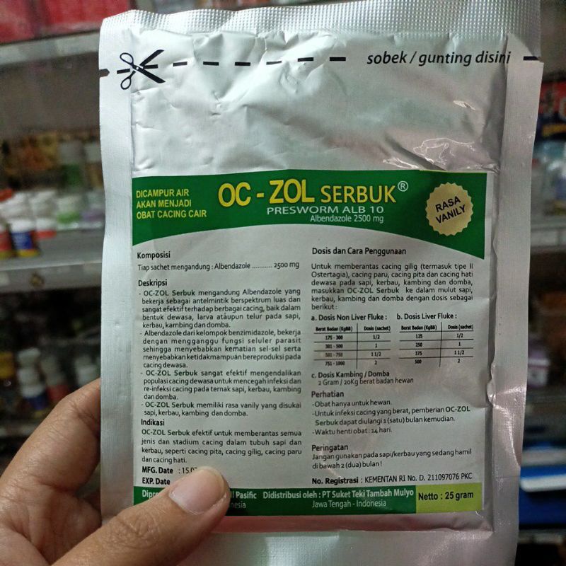 0c Zol obat cacing sapi kambing kuda kerbau 25 gram