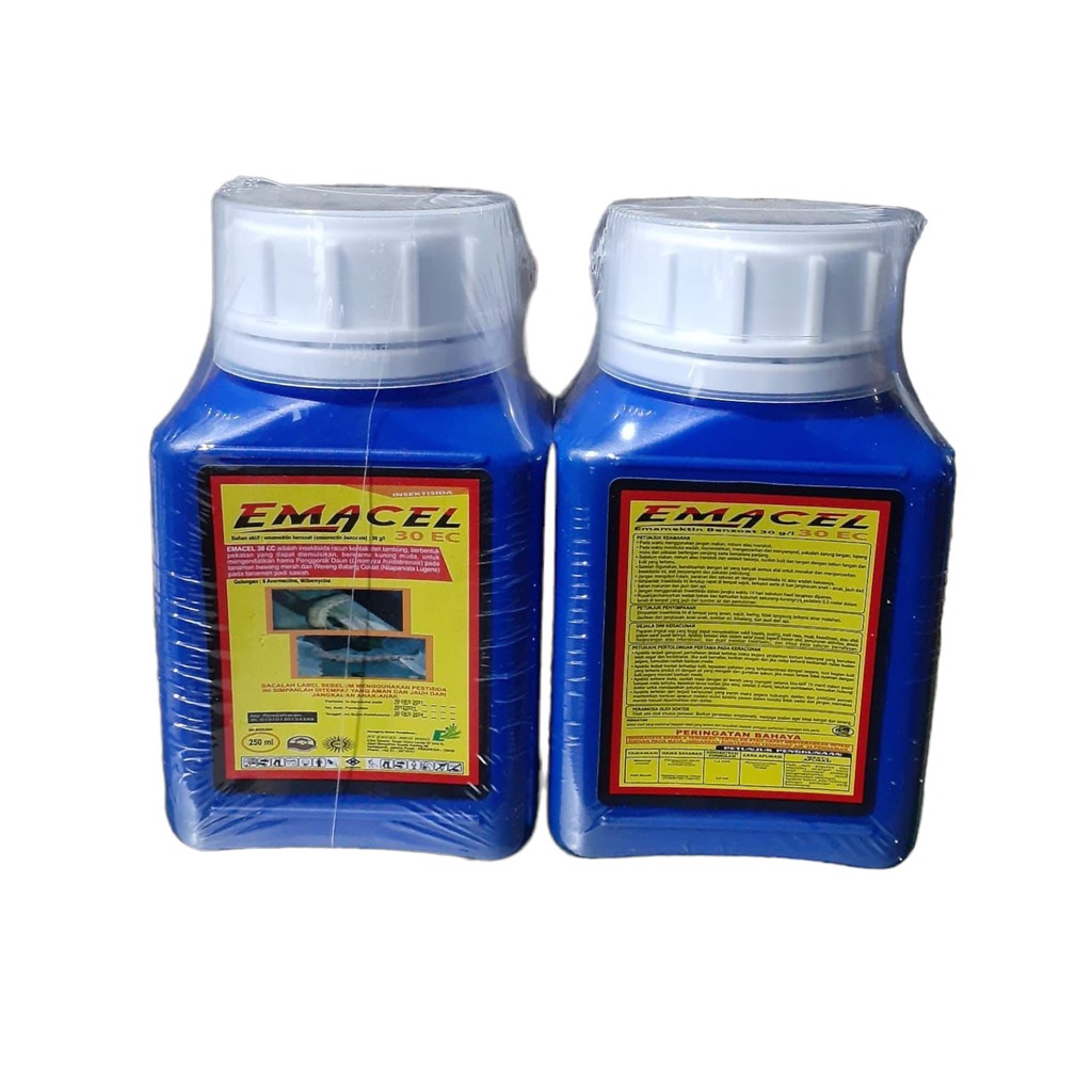 Insektisida Emacel 30EC 250ml Untuk Hama Ulat  Bahan Aktif emamektin benzoat (emamectin benzoate) 30g/l JimatSiklon Crumble Proclaim Mateni Dk Fenzo