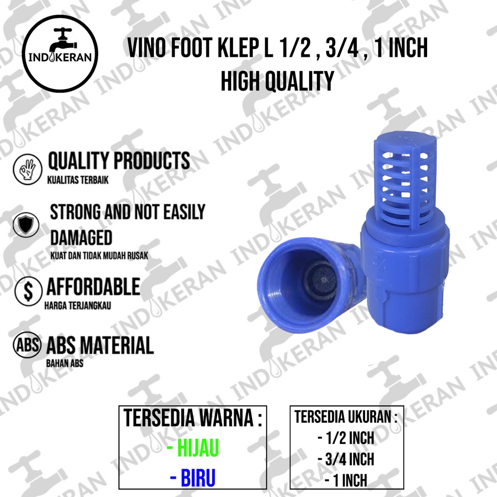 VINO - Foot Klep L - 1/2, 3/4, 1 Inch - High Quality