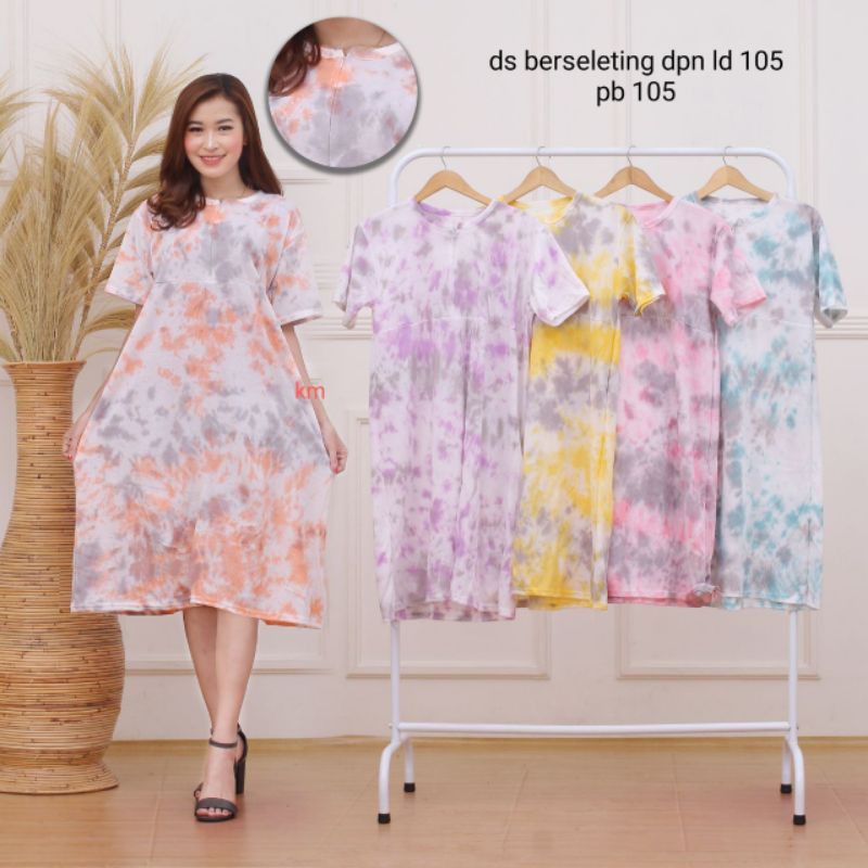 Daster kaos daster batik Pekalongan daster kaos busui sleting Jepang