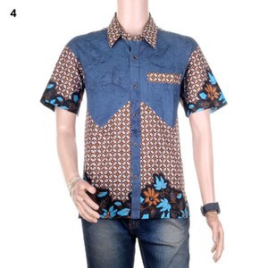 Kemeja Batik | Hem Batik Kombinasi Dengan Saku Paspol Winata - Motif 4