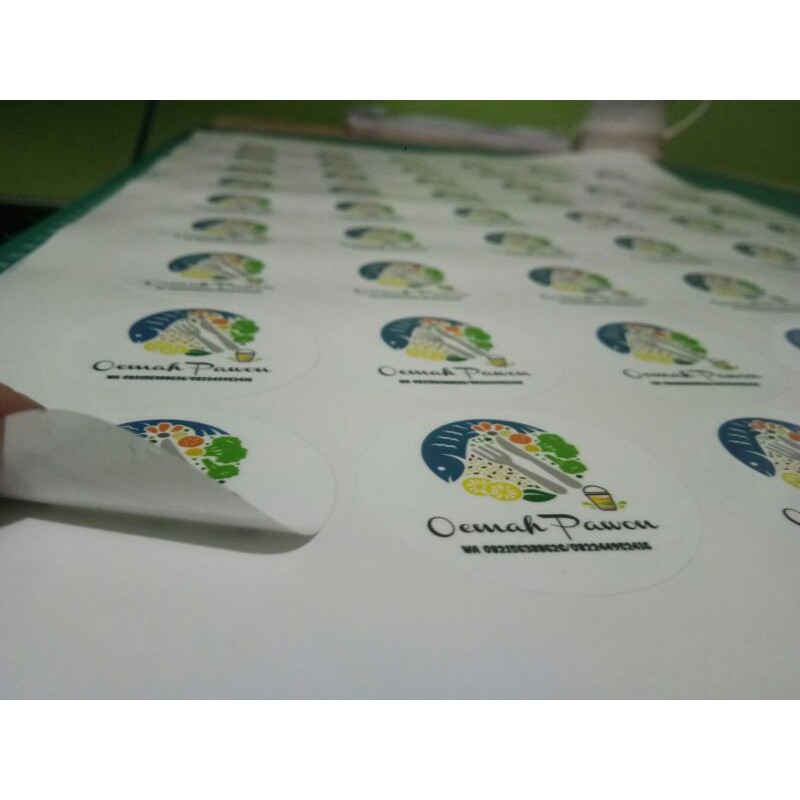 

cetak stiker label A3+STIKER Vynil tahan air + LAMINASI