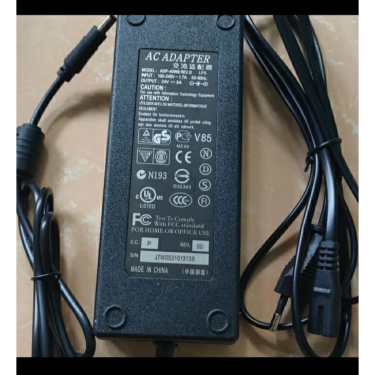 Adaptor dc 24v 5a input ac 100-240v made in china