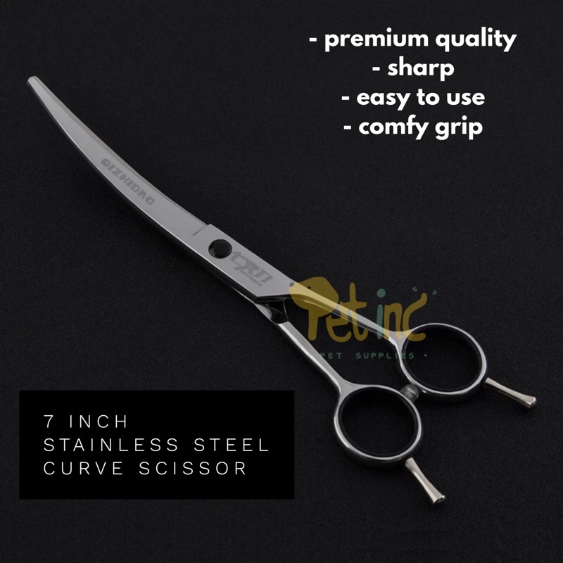 Grooming pet scissor gunting curve (lengkung) 7inch