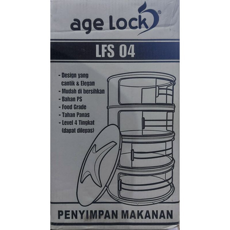 Food Storage 4 Tingkat AGE LOCK LFS 04/ Rak Tudung Saji/ Rak Makanan Susun